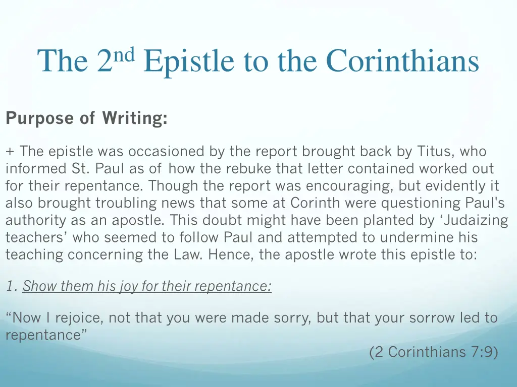 the 2 nd epistle to the corinthians 1