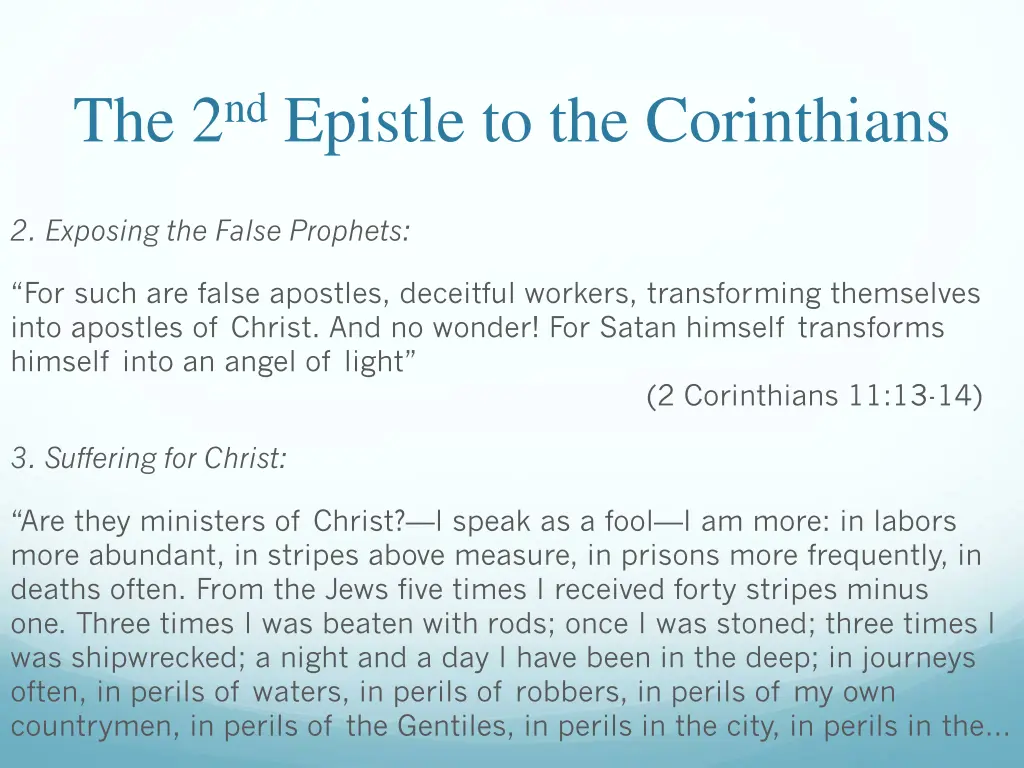 the 2 nd epistle to the corinthians 11