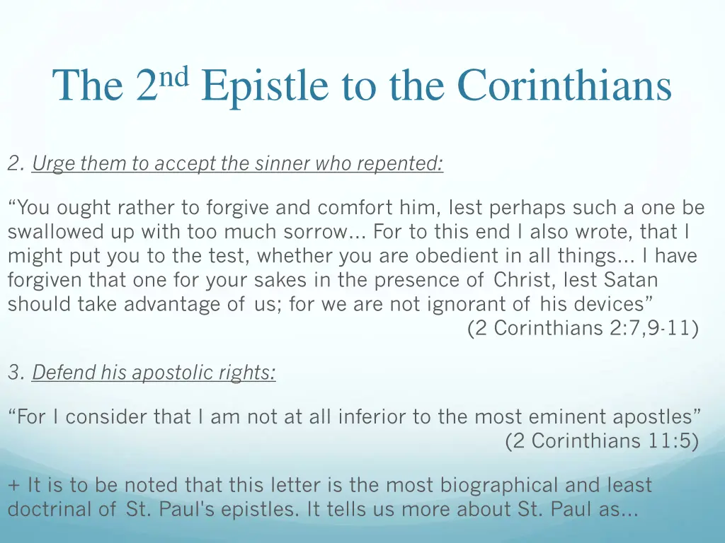 the 2 nd epistle to the corinthians 2