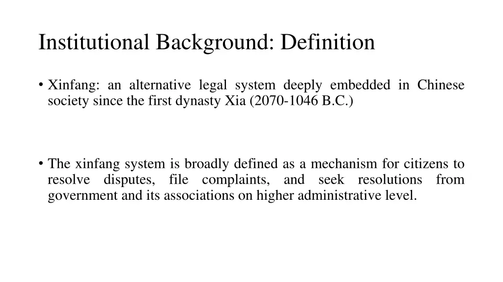 institutional background definition