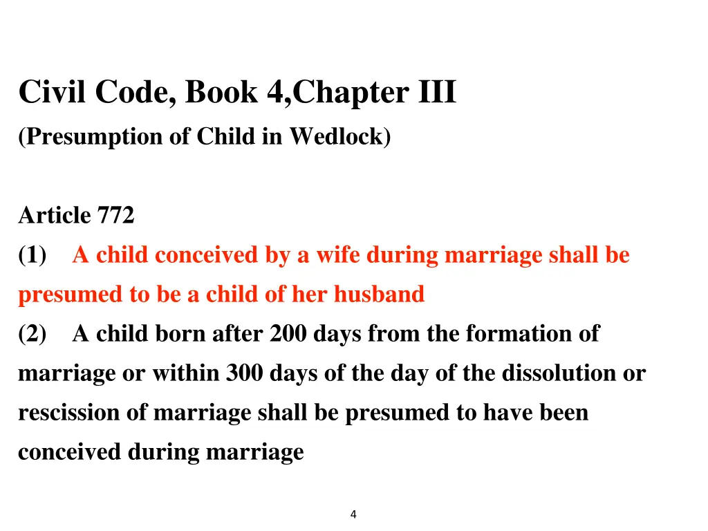 civil code book 4 chapter iii presumption