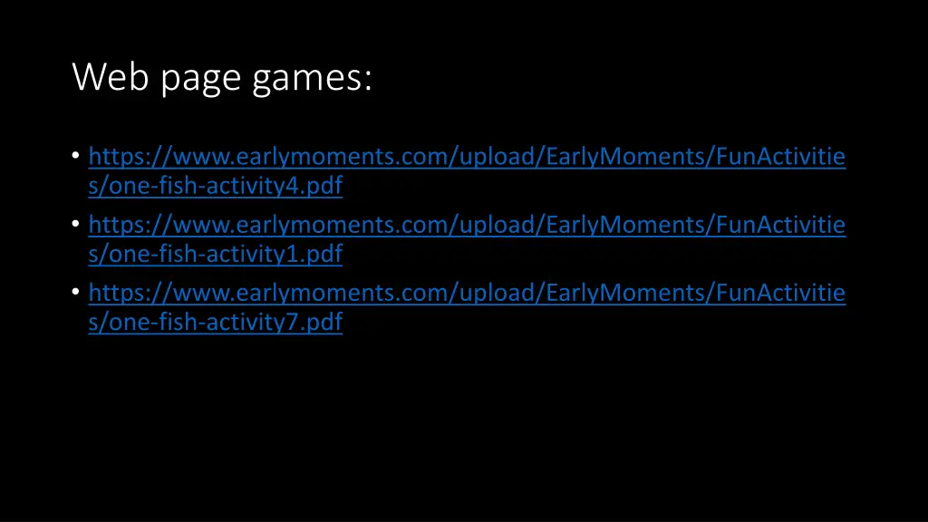 web page games