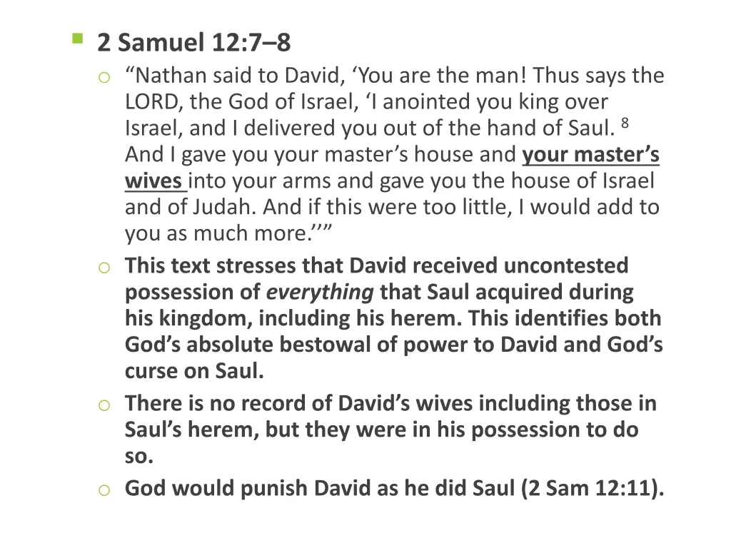 2 samuel 12 7 8 o nathan said to david