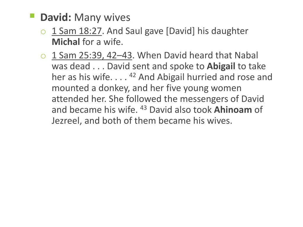 david many wives o 1 sam 18 27 and saul gave