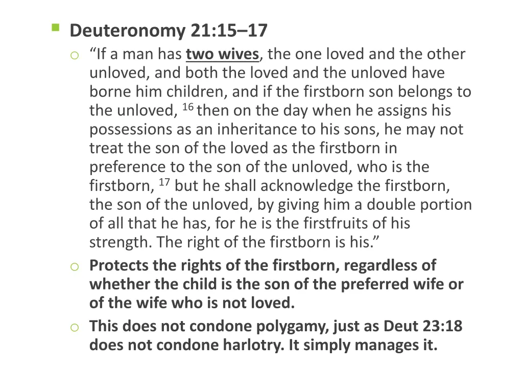 deuteronomy 21 15 17 o if a man has two wives