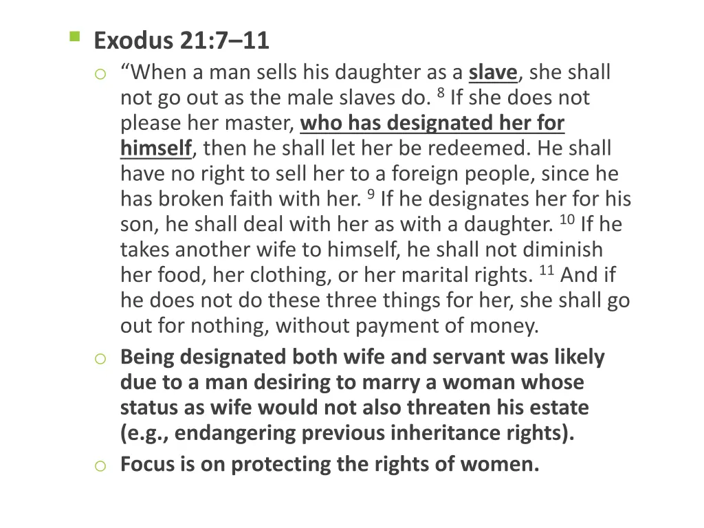 exodus 21 7 11 o when a man sells his daughter