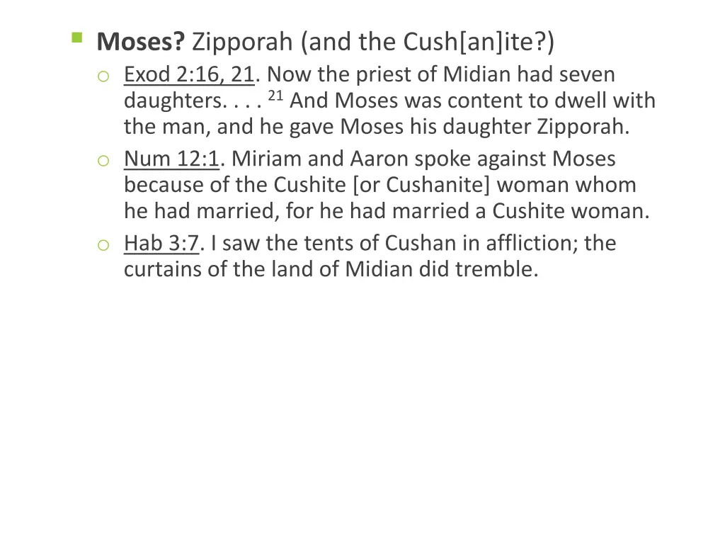 moses zipporah and the cush an ite o exod
