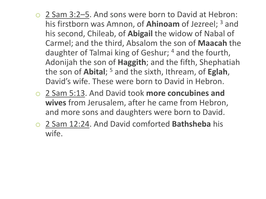 o 2 sam 3 2 5 and sons were born to david