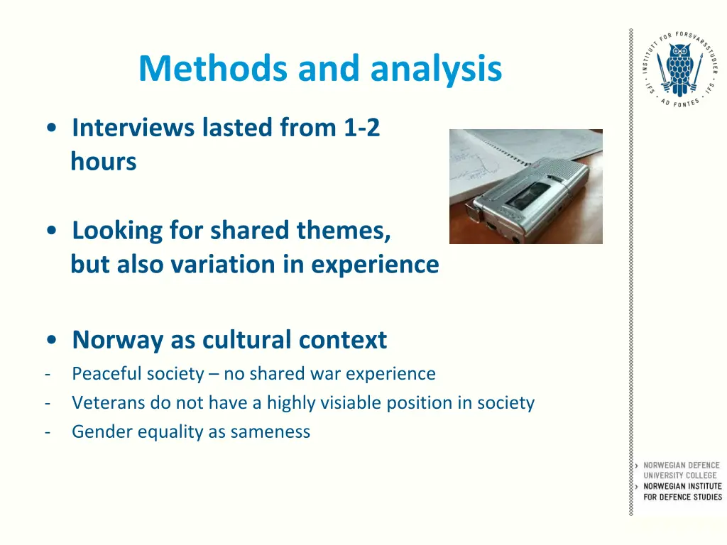 methods and analysis