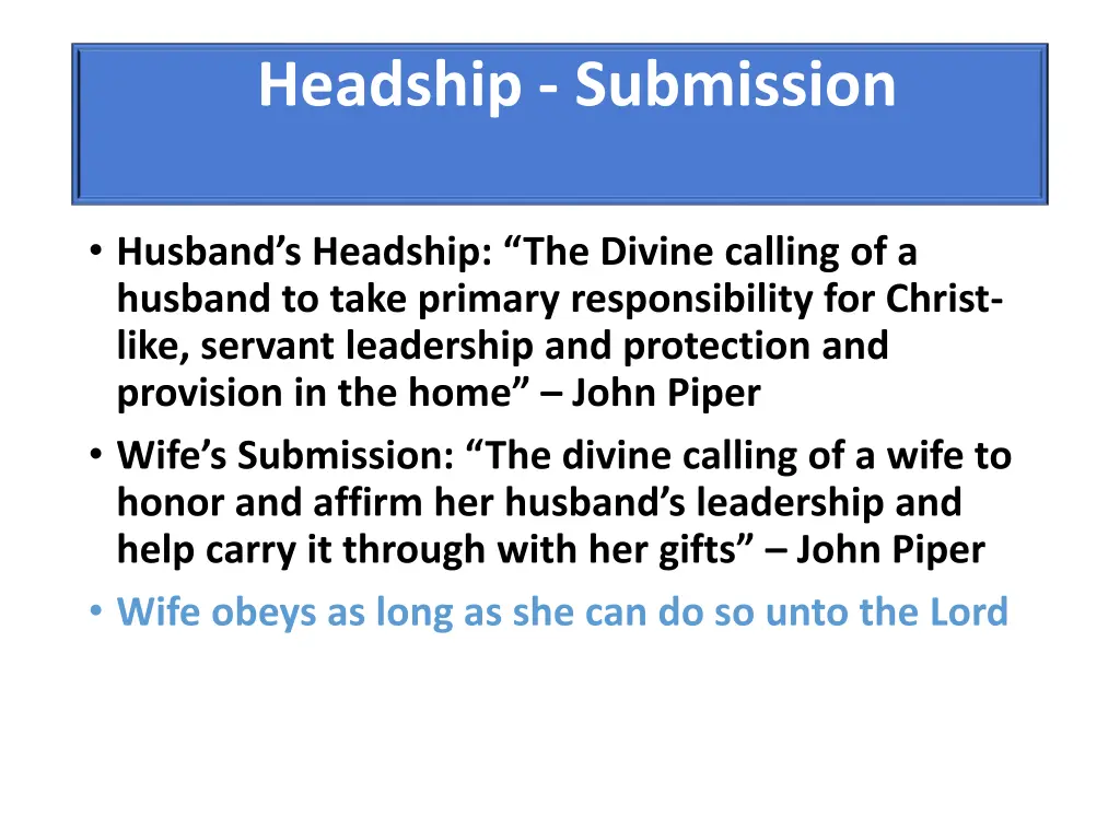 headship submission 2