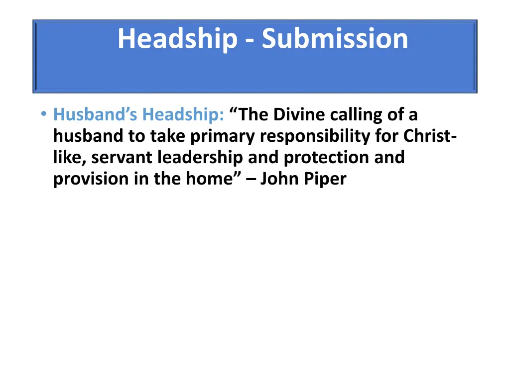 headship submission