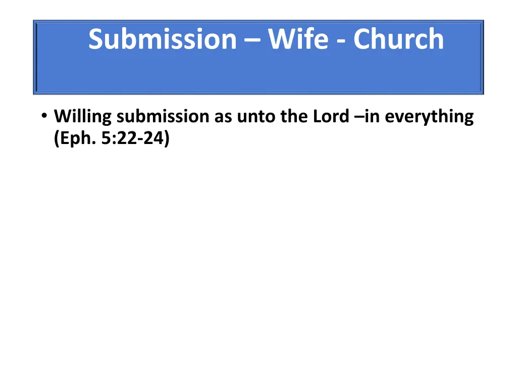 submission wife church