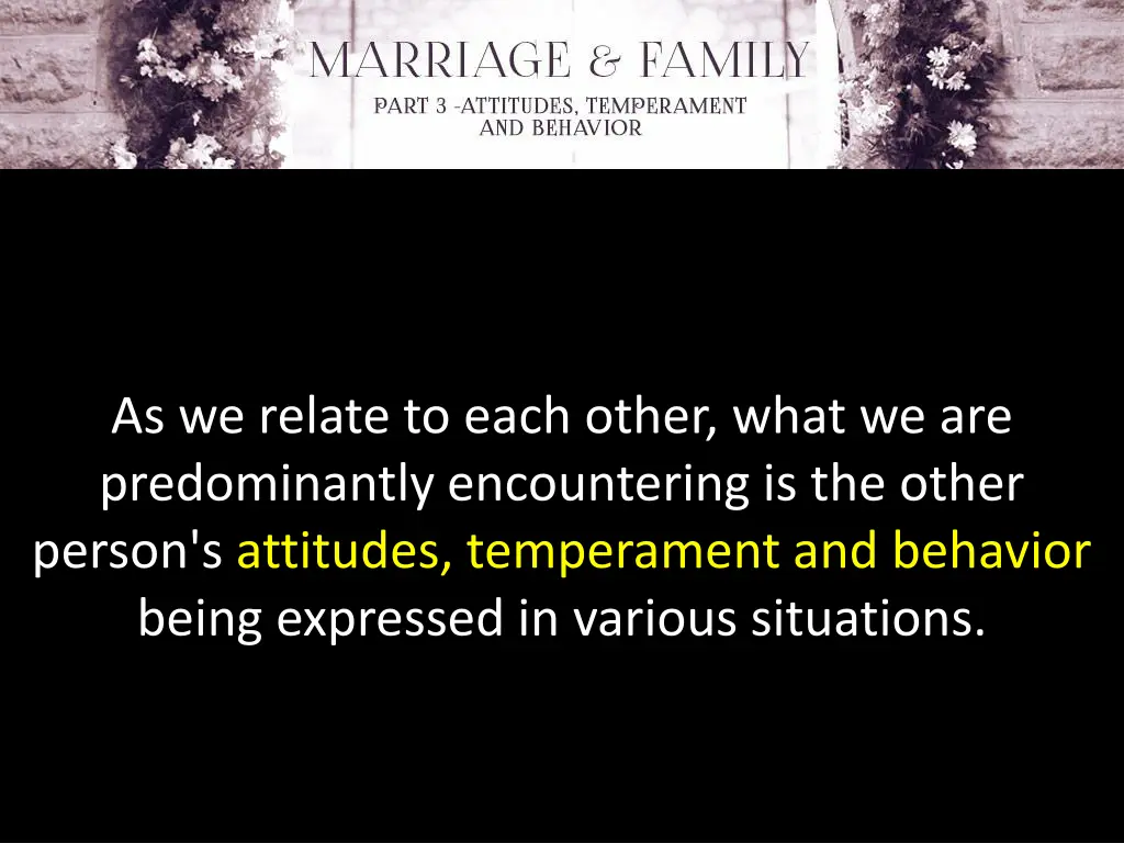 as we relate to each other what