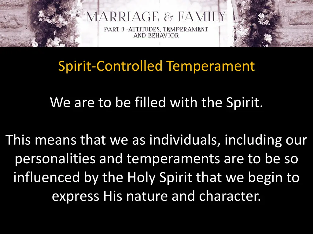 spirit controlled temperament 2