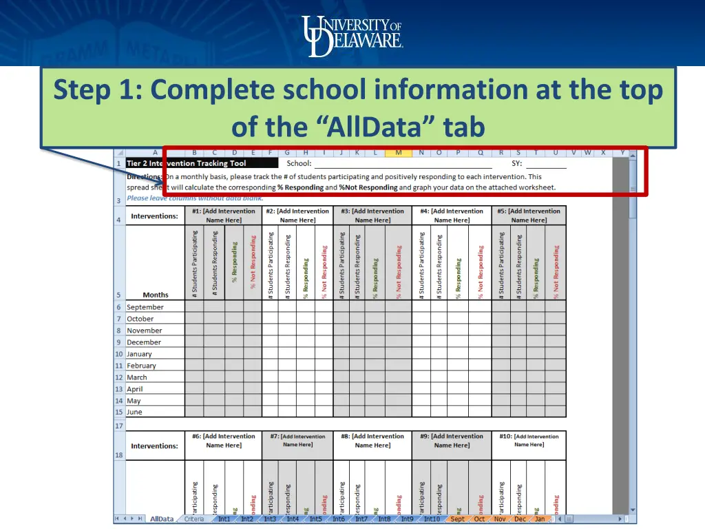 step 1 complete school information