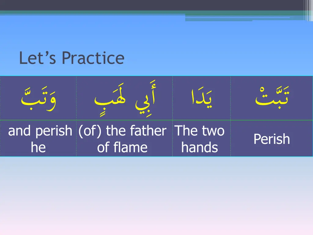 let s practice and perish he