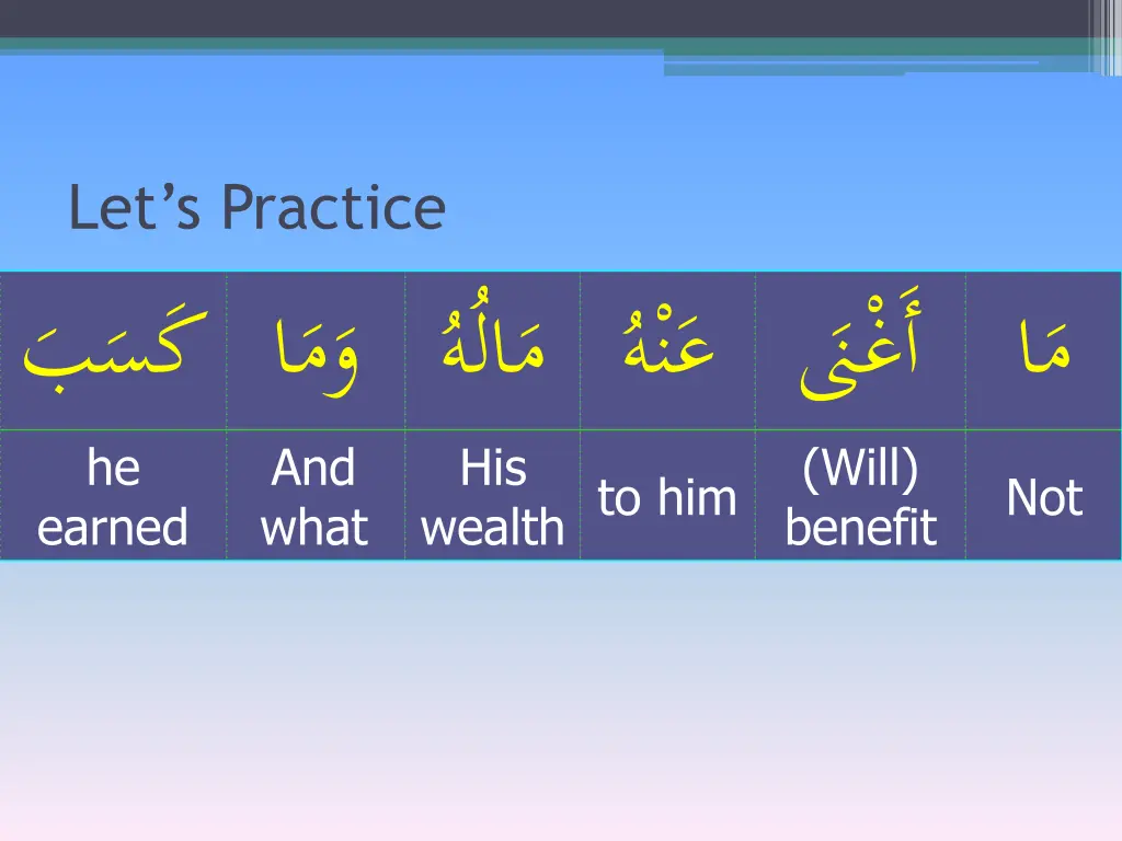 let s practice he earned