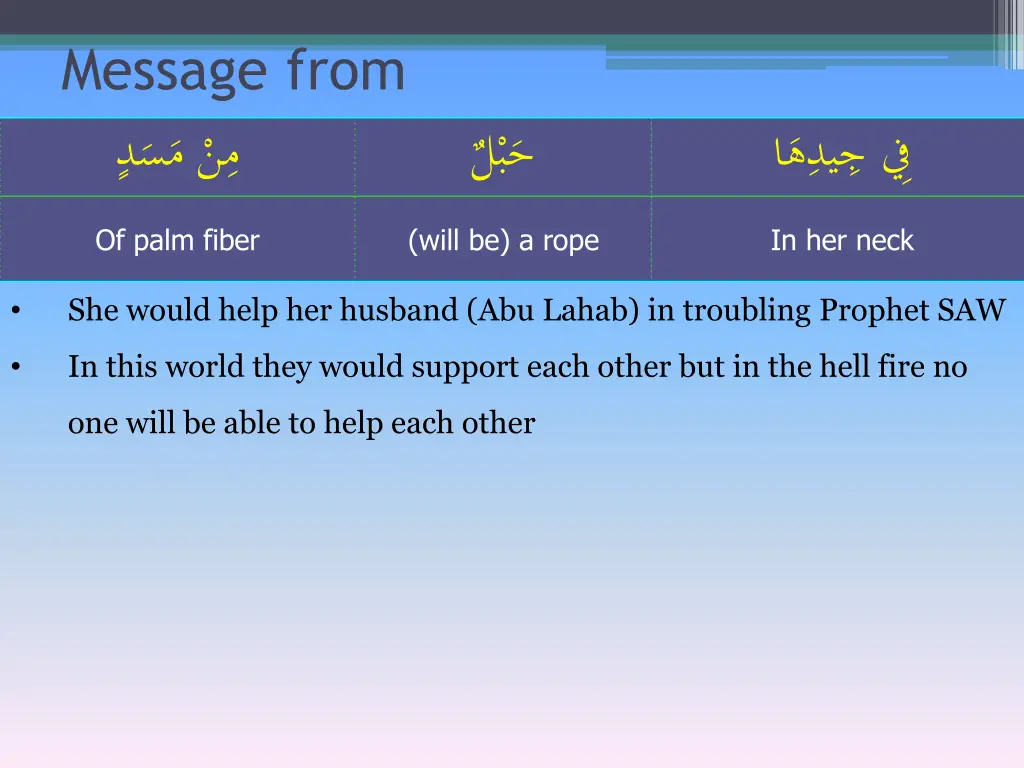 message from of palm fiber