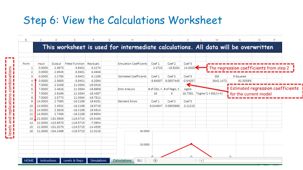 step 6 view the calculations worksheet