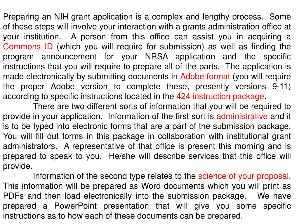 preparing an nih grant application is a complex