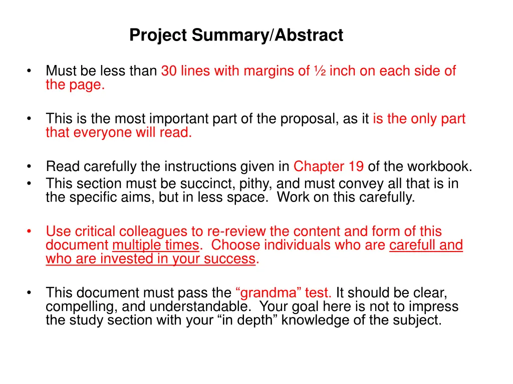 project summary abstract
