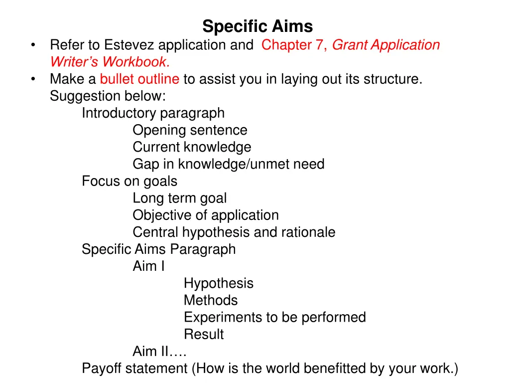 specific aims