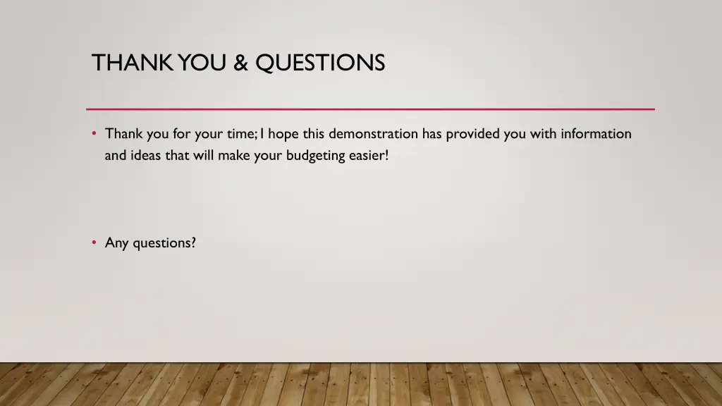 thank you questions