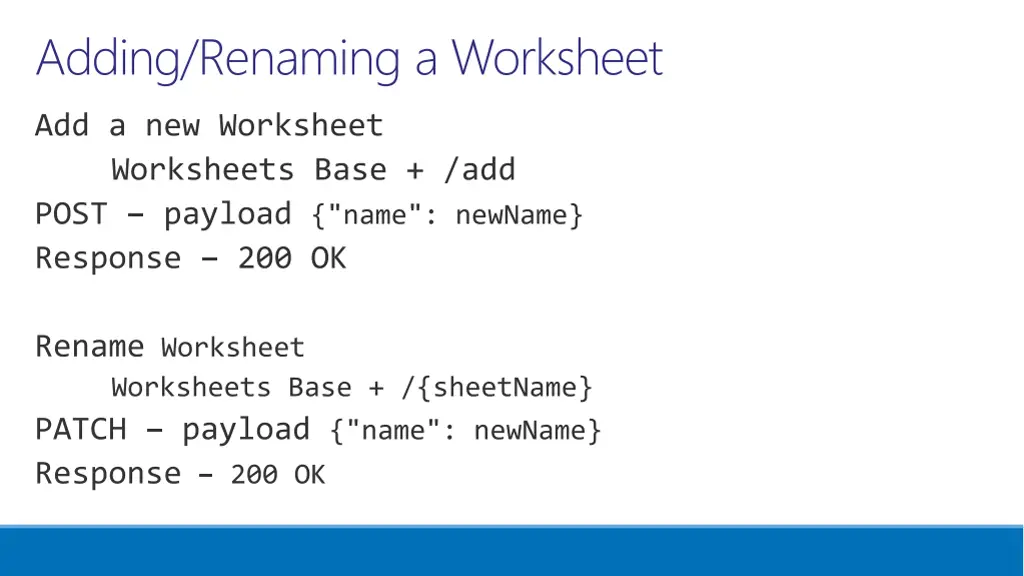 adding renaming a worksheet