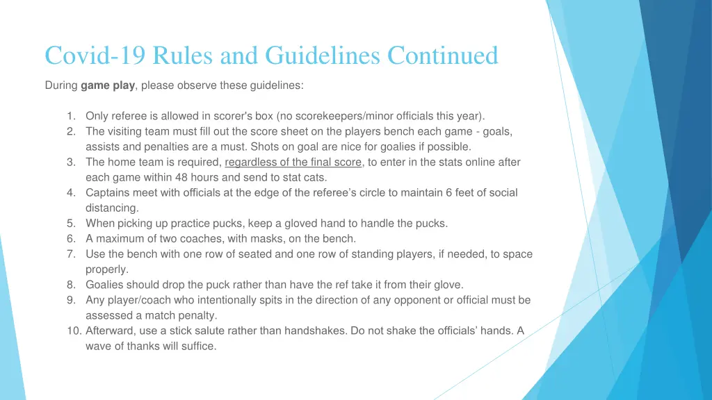 covid 19 rules and guidelines continued 1