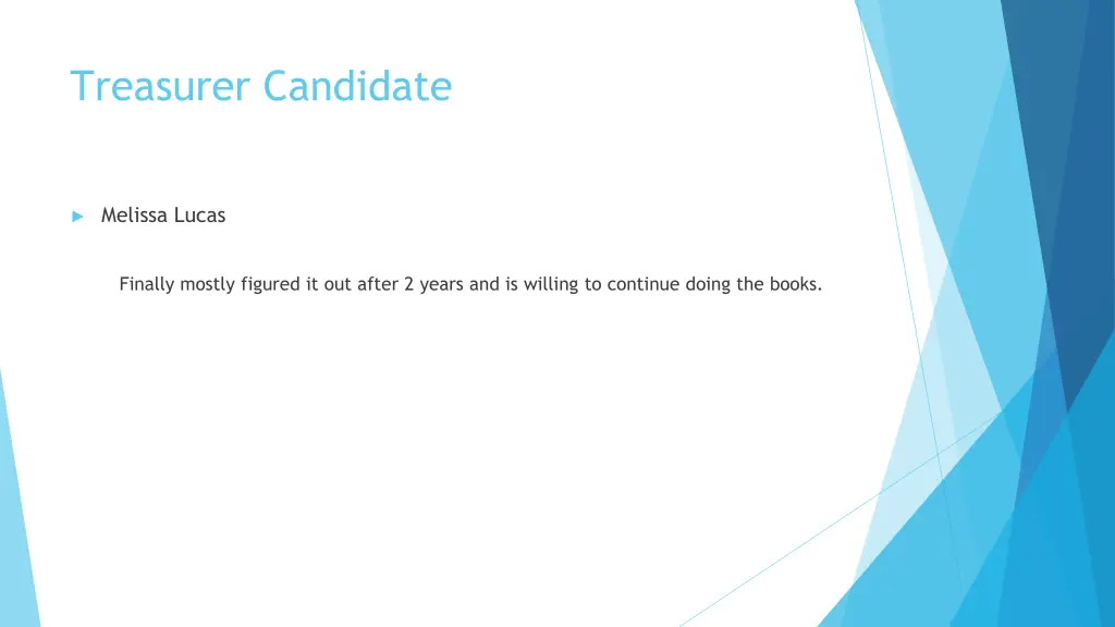 treasurer candidate