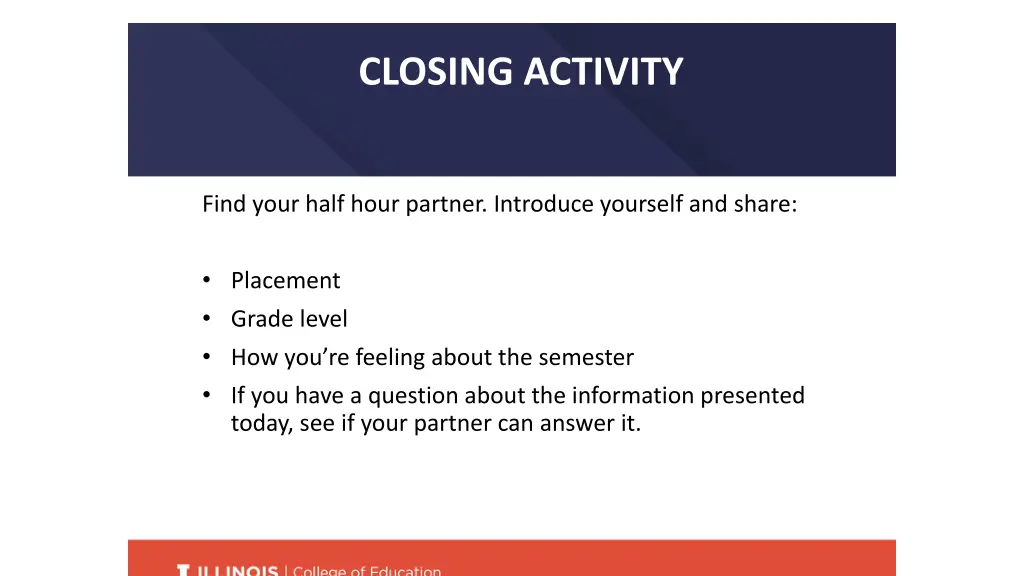 closing activity