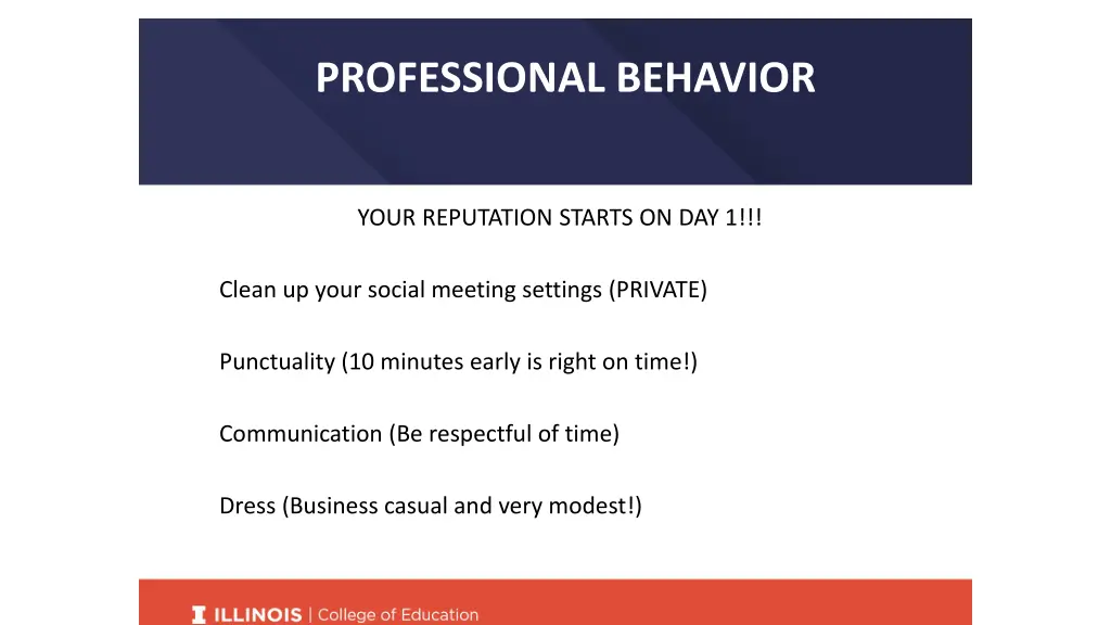 professional behavior