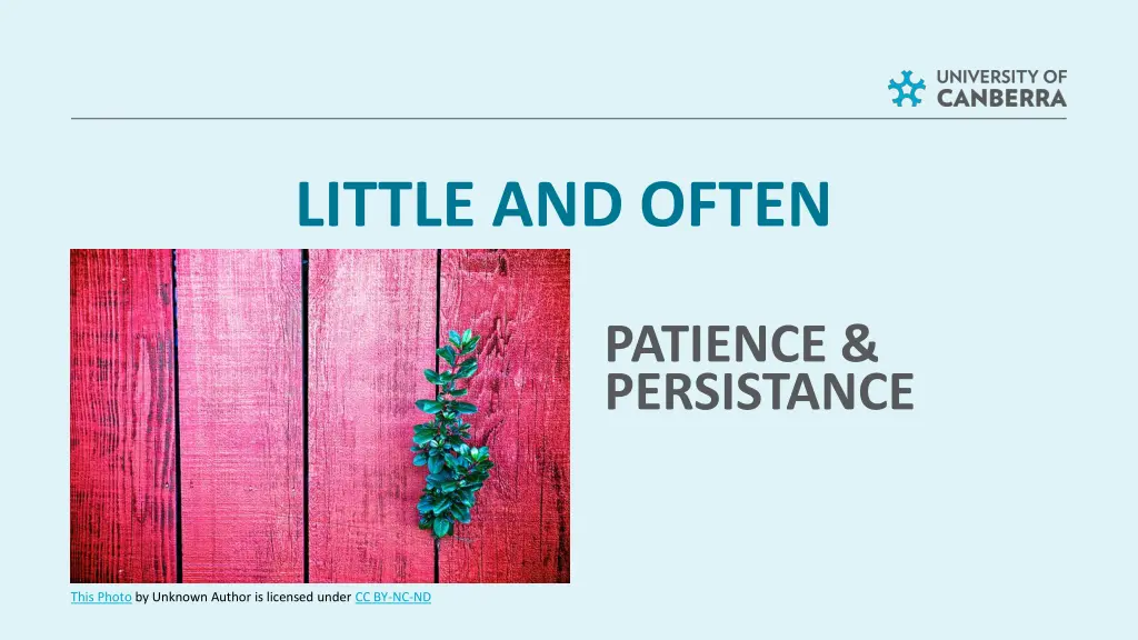 little and often 1