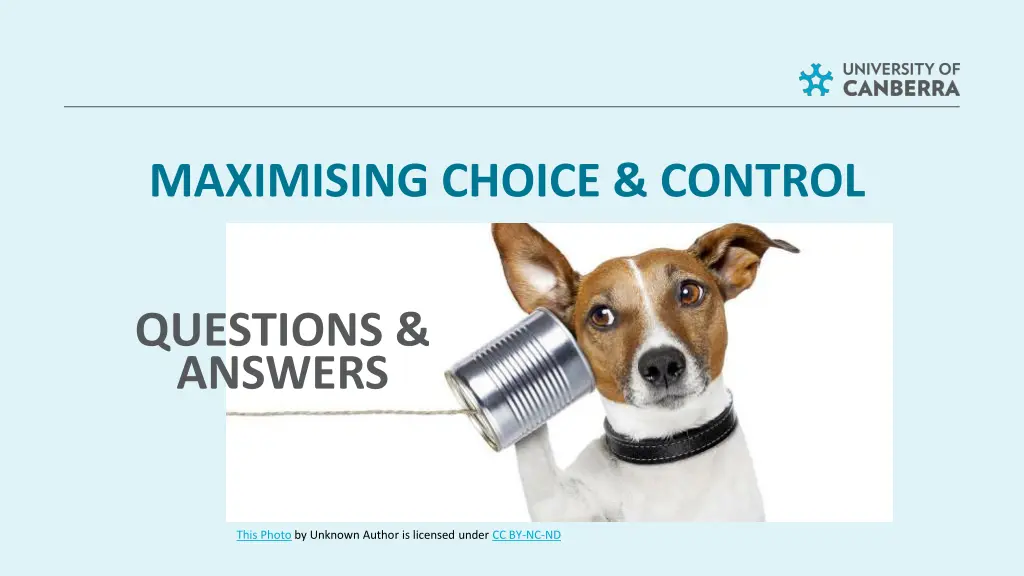 maximising choice control