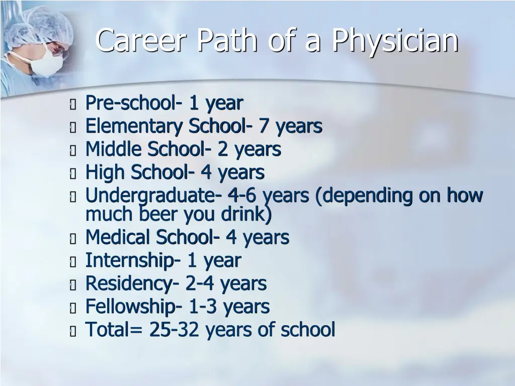 career path of a physician