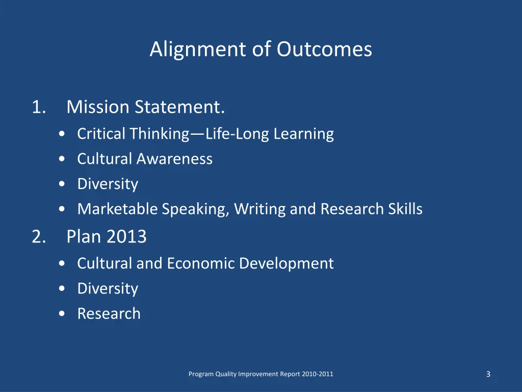 alignment of outcomes