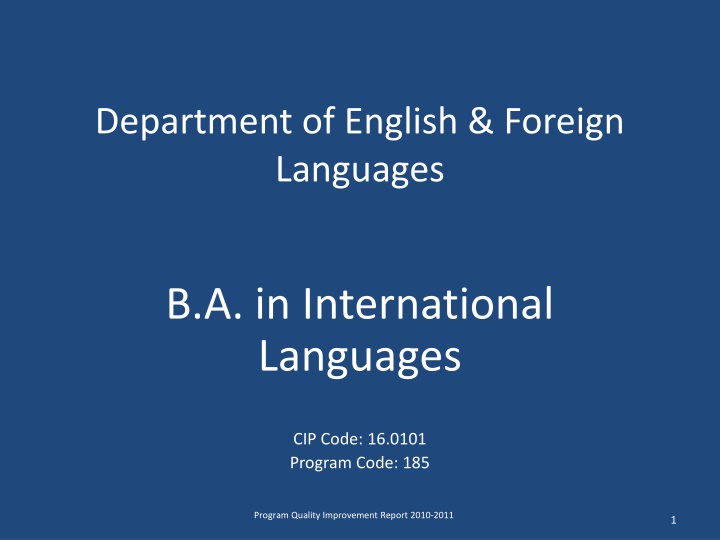 department of english foreign languages