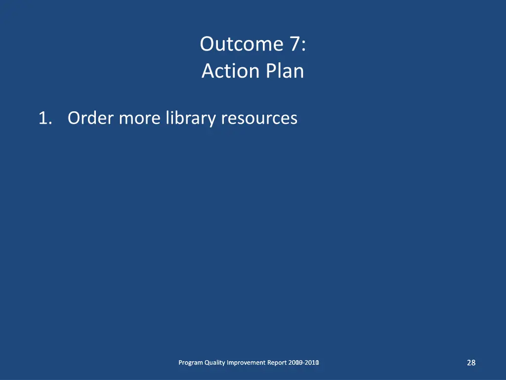 outcome 7 action plan