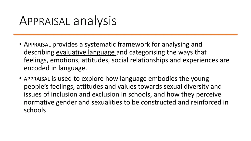 a ppraisal analysis