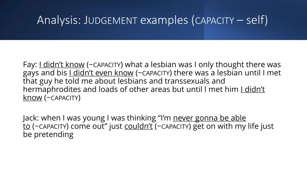 analysis j udgement examples capacity self