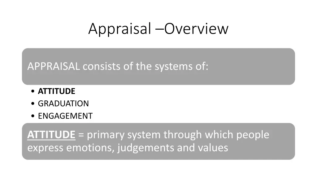 appraisal overview