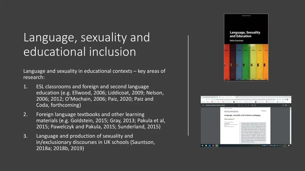 language sexuality and educational inclusion