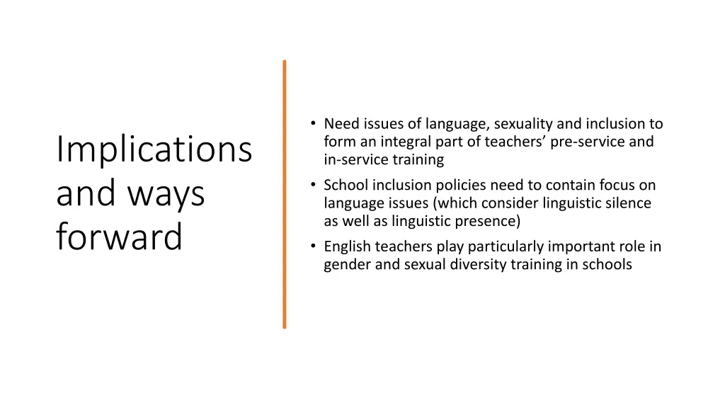 need issues of language sexuality and inclusion