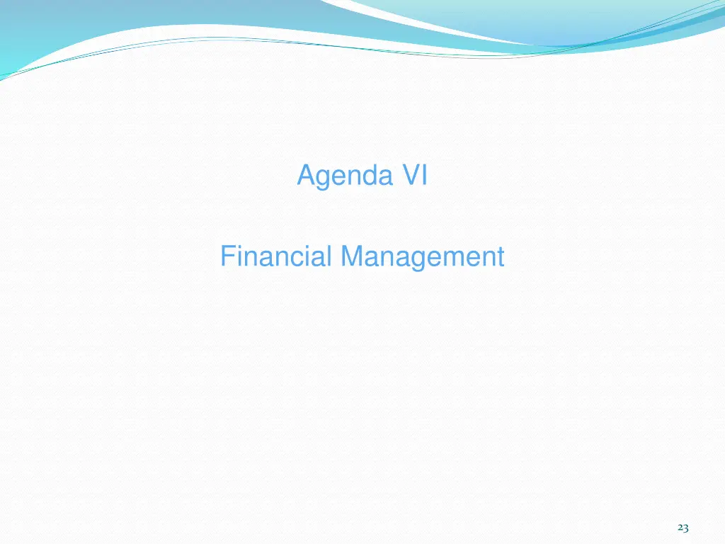 agenda vi