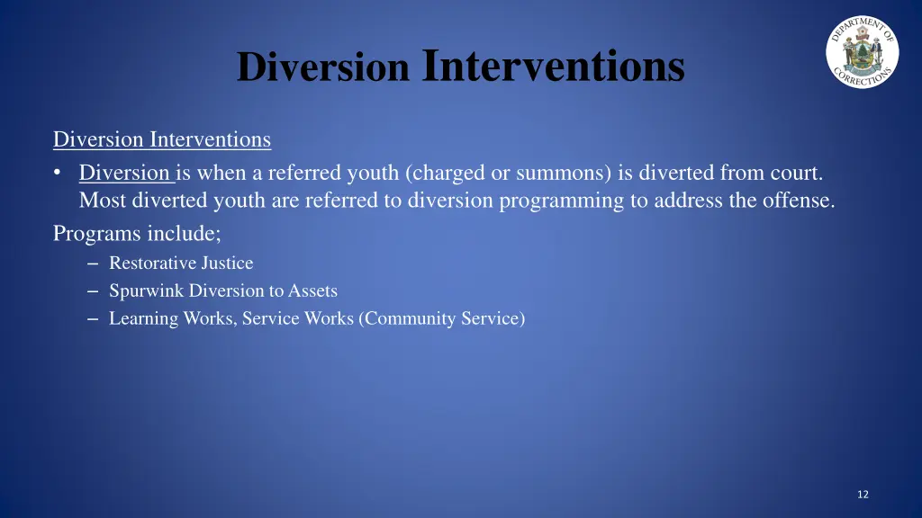 diversion interventions