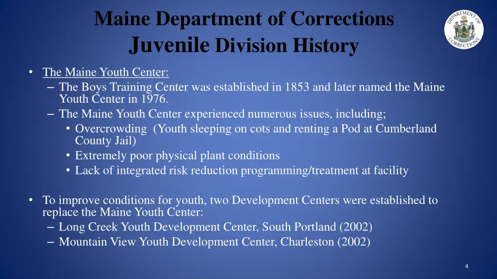 maine department of corrections juvenile division