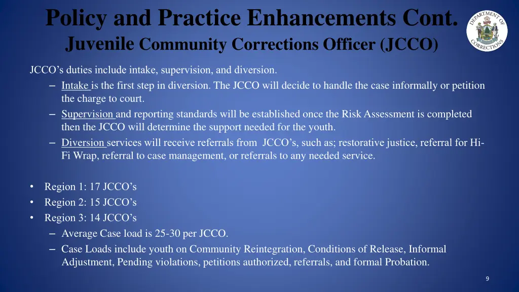 policy and practice enhancements cont juvenile