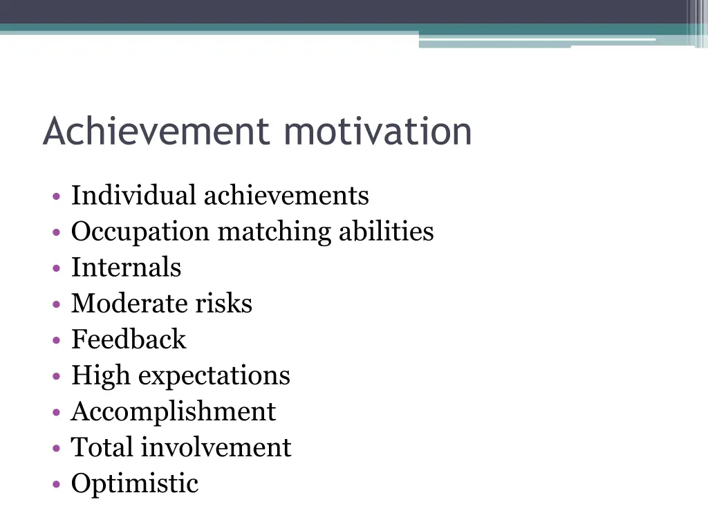 achievement motivation