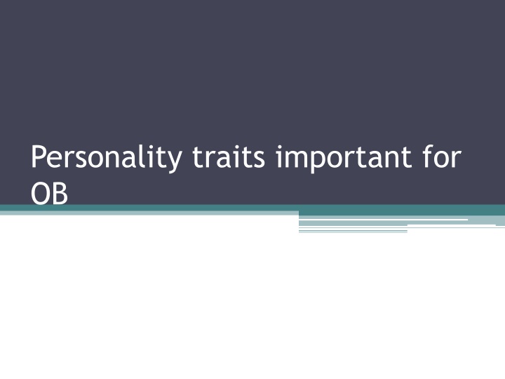 personality traits important for ob