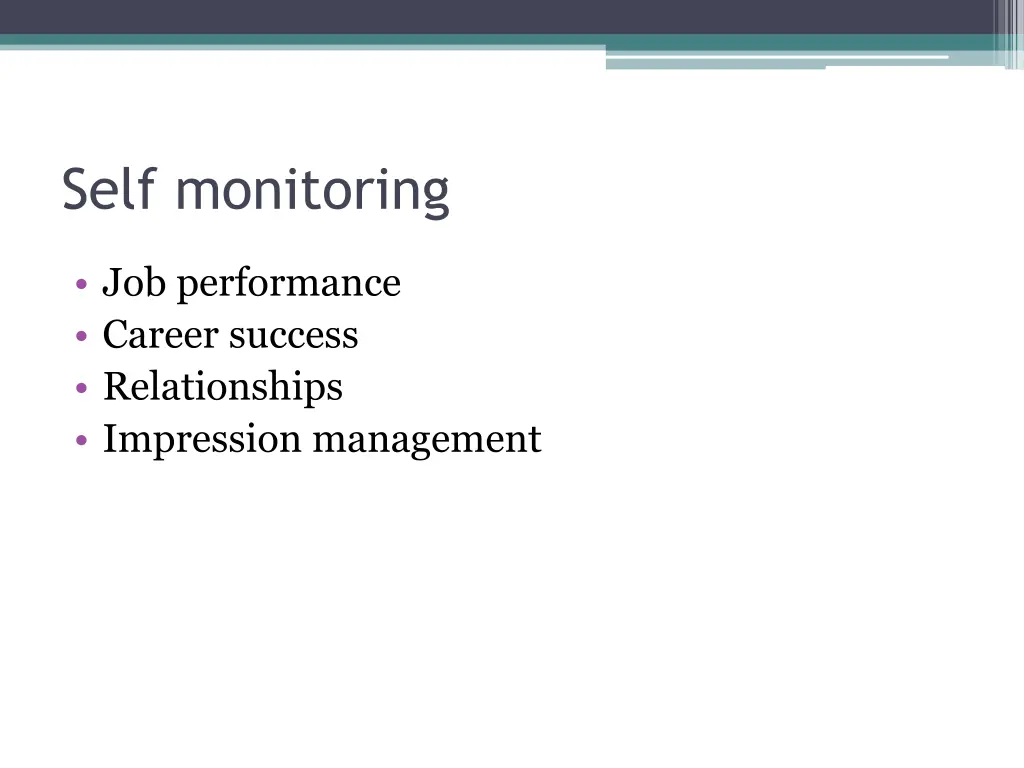 self monitoring